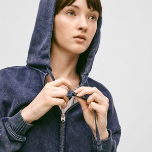 Aritzia Wilfred Indigo Dyed Zip Hoodie